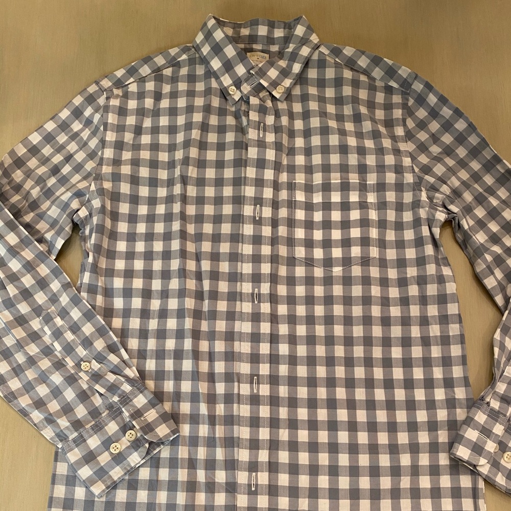 Jcrew crewcuts blue plaid button down shirt sz.12